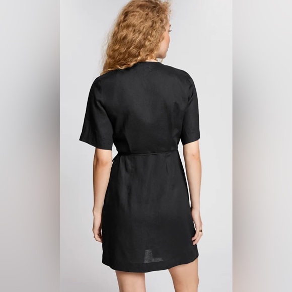 & Other stories linen wrap dress. Black. Small. - Picture 7 of 11